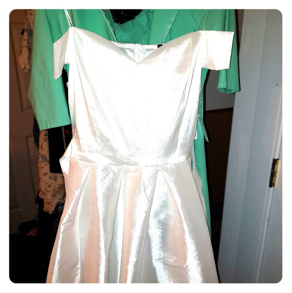 Off the shoulder white dress